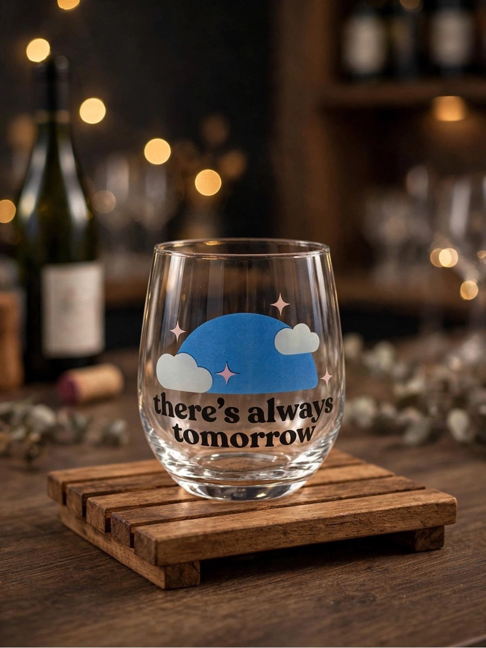 🆕 Indigo There’s Always Tomorrow Wine Glass